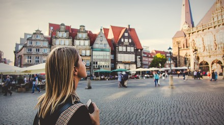 Touristin in Bremen