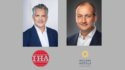 Porträt von Otto Lindner, IHA-Vorsitzender, und Jörg Beginen, COO Welcome Hotels, zum Beitritt der Welcome Hotels zum Hotelverband Deutschland (IHA).