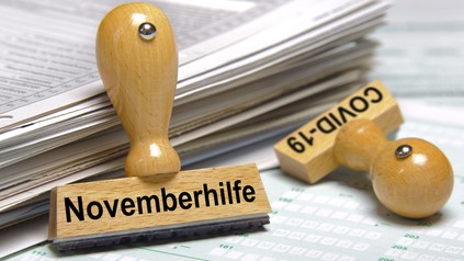 Stempel mit Aufschrift Novemberhilfe