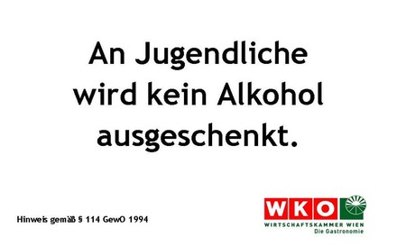 Schild „An Jugendliche wird kein Alkohol ausgeschenkt“