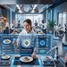 Chef im Restaurant mit KI Hilfe