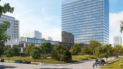 Rendering des neuen Moxy Munich South