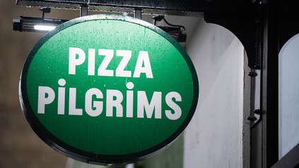 Schild Restaurant Pizza Pilgrims