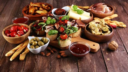 Diverse Snacks hübsch angerichtet