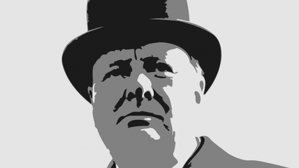 Winston Churchill mit Zylinder