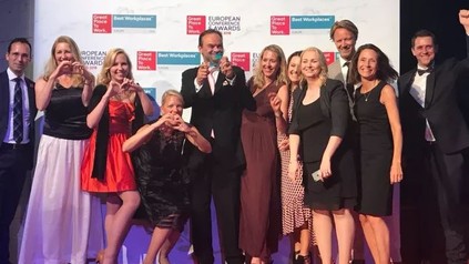 Mitarbeiter des Scandic Hotels beim European Conference & Awards Best Workplaces