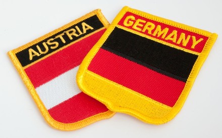 Flaggenaufnäher von Deutschland und Österreich