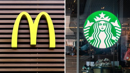 McDonald’s Logo und Starbucks-Logo