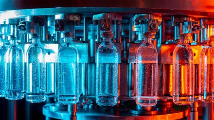 Eine Mineralwasserproduktion