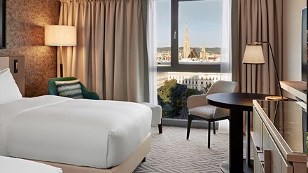Twin Premium Room mit Parkblick im Hilton Vienna Park