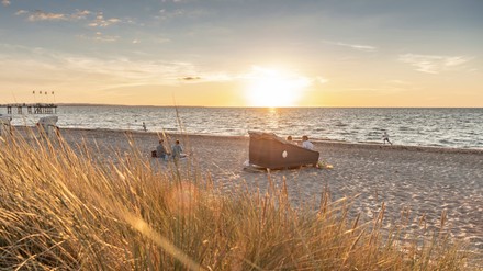 Strand an der Ostsee mit Strandkorb