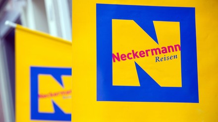 Das Logo des Reiseveranstalters Neckermann. (Foto: © picture alliance / ZB | Stefan Sauer)