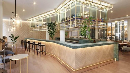 Blick auf die Bar des neuen Adina Vienna Belvedere in Wien