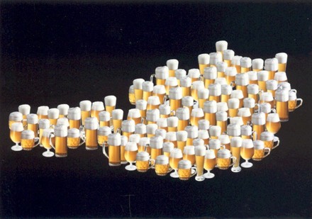 Österreich Land, dargestellt in Bier