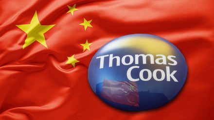 Das Thomas Cook Logo auf der chinesischen Flagge
