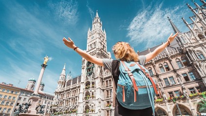 Eine Touristin in Deutschland
