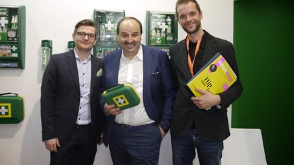V.l.n.r. Thomas Salamon von Cederroth, Johann Lafer, HOGAPAGE-Redakteur Markus Jergler