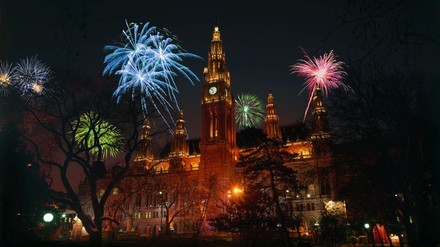 Feuerwerk beim Wiener Rathaus