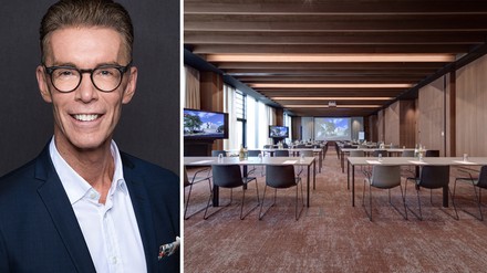 Tagungsraum im Hotel Rebstock in Würzburg; Christoph Unckell, Inhaber des Hotels Rebstock in Würzburg