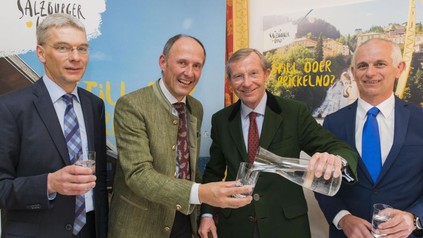 Winfried Kunrath, Leo Bauernberger, Dr. Wilfried Haslauer und Klaus Lemmerer