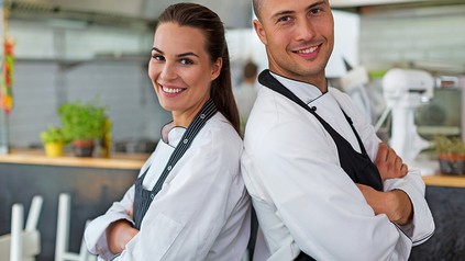 Ein Küchenteam