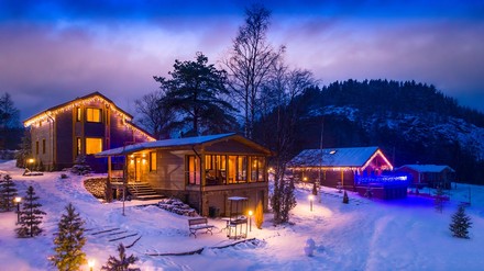Ein Chalet-Dorf in Österreich