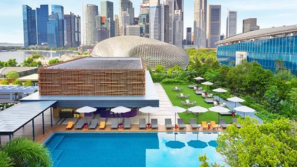 Das Parkroyal Collection Marina Bay, Singapore setzt mit grünen Innovationen auf langfristige Nachhaltigkeit. (Foto: © Parkroyal Collection Marina Bay)