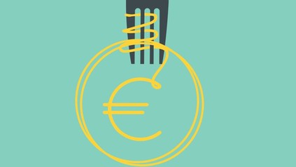 Eurozeichen mit einer Gabel