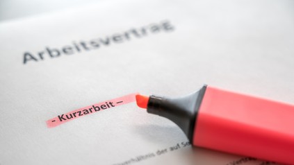 Ein Dokument mit der Aufschrift Kurzarbeit