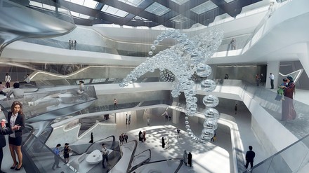 Rendering des Atriums und Podiums im ME Dubai
