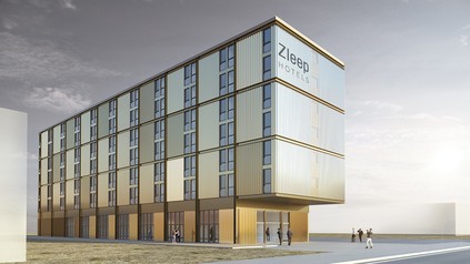 Digitale Visualisierung des Zleep Hotels Hamburg Altonaer Volkspark