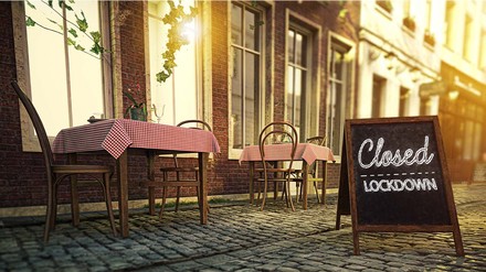 Wegen Lockdown geschlossenes Restaurant