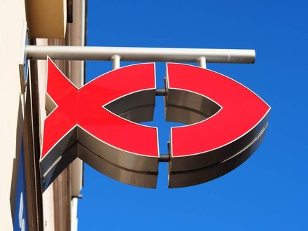 Das Restaurant-Logo von Nordsee, ein Fisch