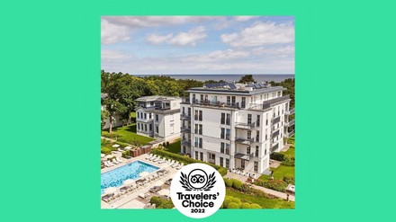Das Steigenberger Grandhotel & Spa, Heringsdorf hat den Tripadvisor Travellers´ Choice Award 2022 erhalten. (Foto: © Steigenberger Hotels & Resorts)