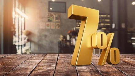 Ein Symbolbild mit 7 Prozent Mehrwertsteuer