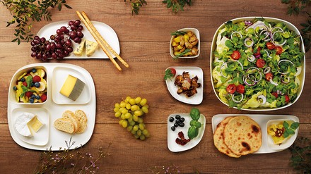 Geschirr der Kollektion „Belle Vie – Ligne Carrée“ von Papstar