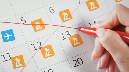 Urlaubseintrag im Kalender wird durchgestrichen