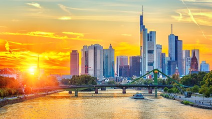 die Silhouette der Stadt Frankfurt