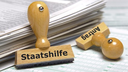 Stempel mit der Aufschrift "Staatshilfen"