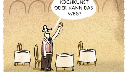 Kellner sagt: Ist das Kochkunst oder kann das weg?