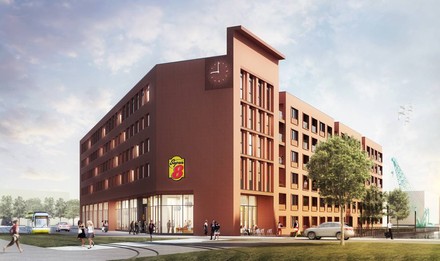 So soll es aussehen – das Super 8 by Wyndham, das Anfang 2020 in Mainz eröffnen soll. (Foto: © Super 8 by Wyndham/ Wyndham Hotels & Resorts)
Das Super 8 by Wyndham
