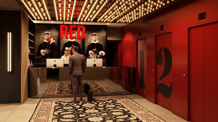 Visualisierung der Lobby des geplanten Radisson RED Cologne