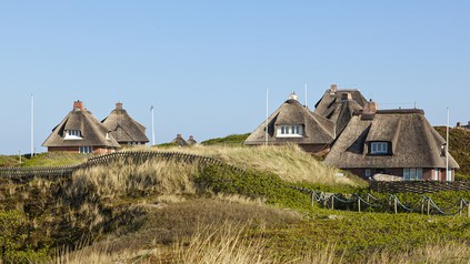 Reetdach-Häuser auf der Insel Sylt