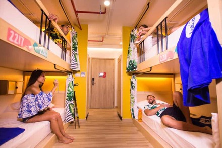 Ein Gemeinschaftsschlafraum in einem Hotel