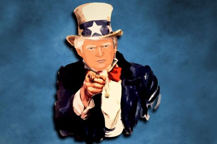 Zeichnung Donald Trump als Uncle Sam