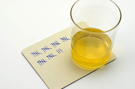 Strichliste auf Pappdeckel