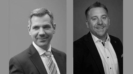 Roland Szeremlei (links) folgt als neuer Cluster General Manager für das „Flemings Express Hotel“ und das „Metropolitan Hotel by Flemings“ in Frankfurt auf Marco Zimmermann (rechts). (Foto: © Flemings Hotels)
Roland Szeremlei und Marco Zimmermann