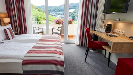 Musterzimmer vom Flair Hotel des Jahres 2023 (Foto: © Marcus Brodt)
Zimmeransicht des Flair Hotels Flair Hotel am Rosenhügel.