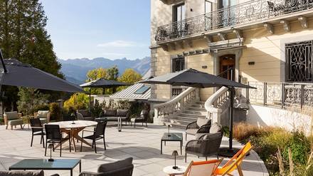 Das Le Saint Gervais Hotel & Spa, Handwritten Collection, Saint Gervais, Frankreich eröffnet heute, am 19. Januar 2023. (Foto: © Accor)
Hotel Frankreich Terrasse