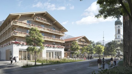 Die Alte Post, Vignette Collection in Reit im Winkl soll 2026 eröffnet werden. (Foto: © blocher partners aus Stuttgart)
lte Post, Vignette Collection in Reit im Winkl